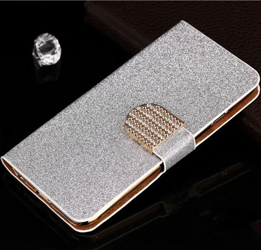 Silver with Diamond Кожаный чехол со стразами для Motorola Moto X2 X 2nd Gen XT1097 XT1094 XT1096, чехол-кошелек для Motorola Moto X2, сумки и чехол s - Цвет: Silver with Diamond