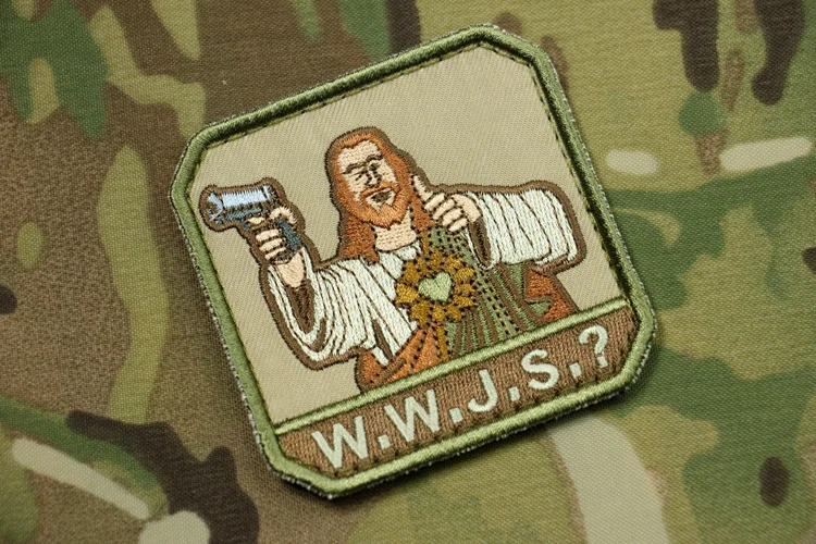 WHAT WOULD JESUS SHOOT WWJS армейский тактический боевой значок нашивка Мультикам США