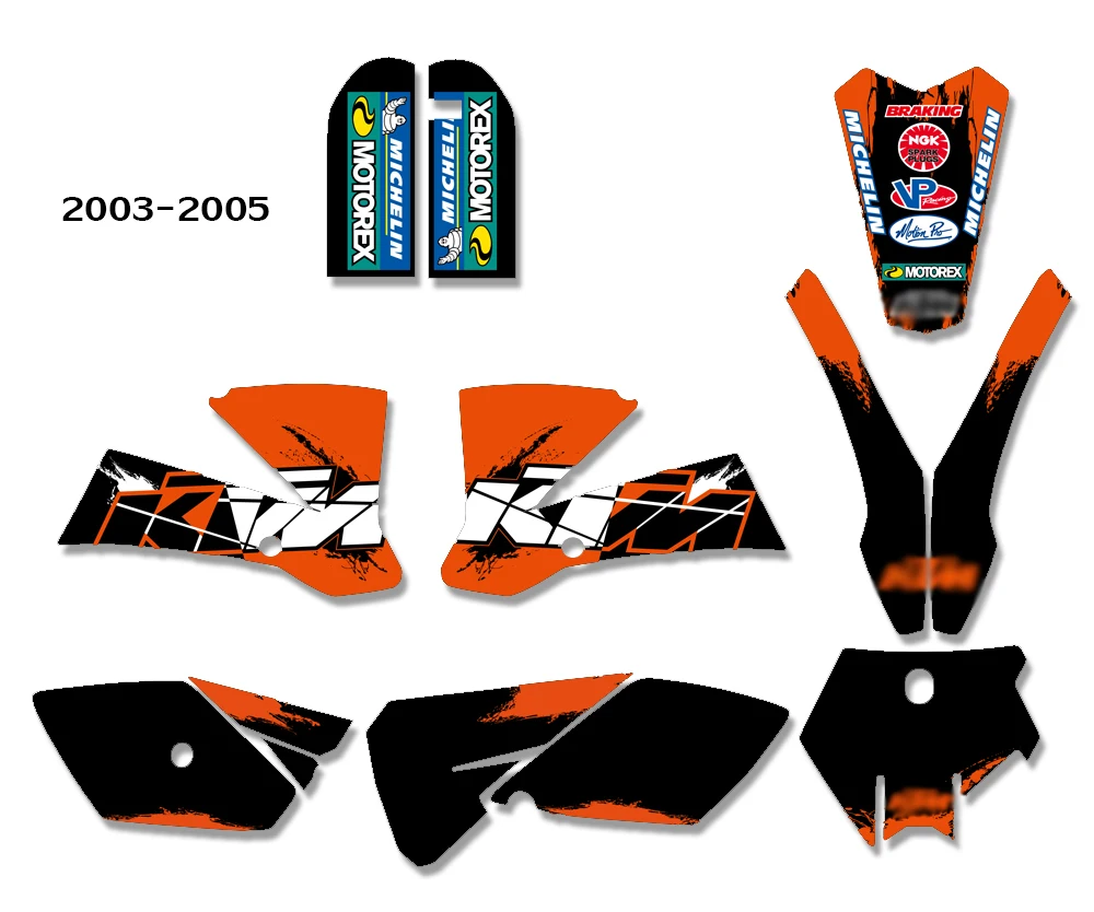 Команда графика фоны наклейки Наборы подходит для KTM SX85 85 SX 2003 2004 2005 2006 2007 2008 2009 2010 2011 2012