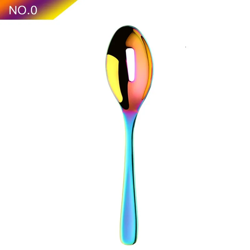 rainbow 0 Colander 1 Кухонные принадлежности, ложка для салата, вилка, дуршлаг, Высококачественная ложка для смешивания, ресторанная посуда, посуда для общественного питания, инструмент для буфета - Цвет: rainbow 0 Colander 1