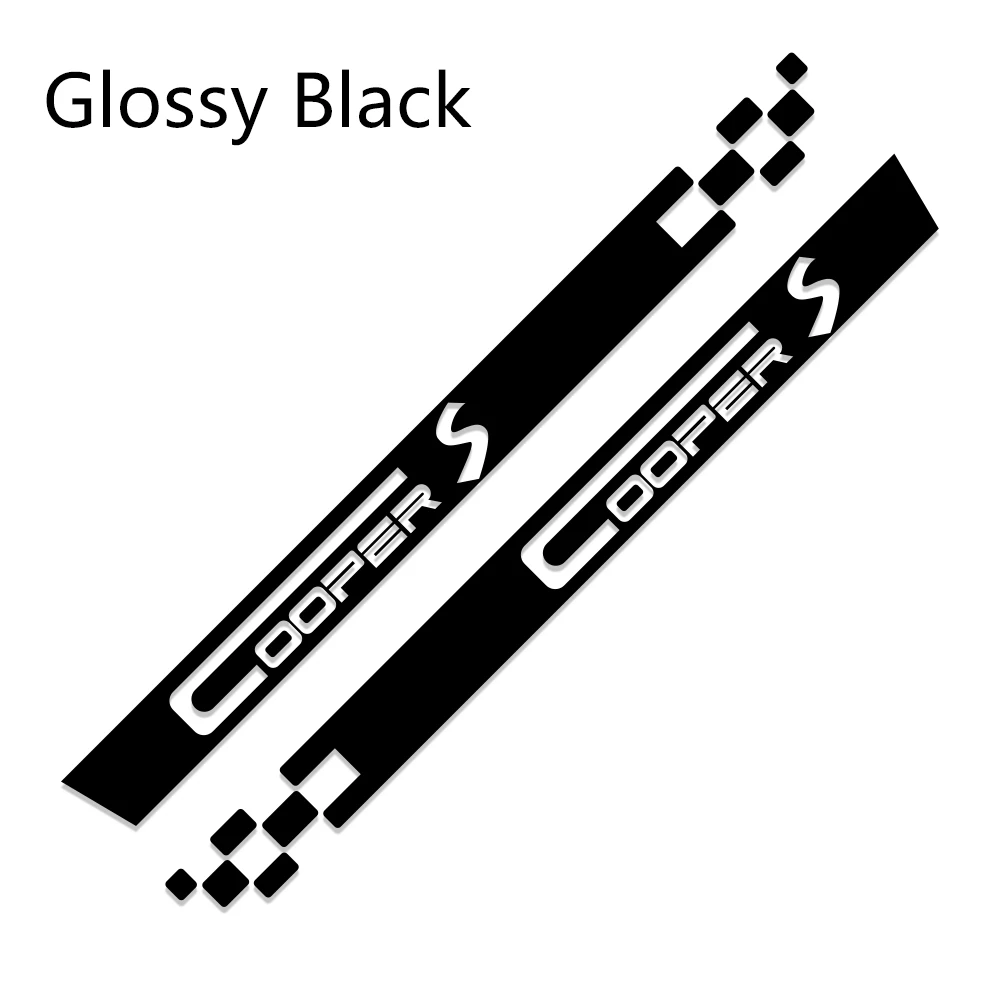 Glossy Black 2 шт. стильный автомобиль наклейки длинные штаны с полосками, винил для Mini Cooper R56 R57 R58 R50 R52 R53 R59 R61 Countryman R60 F60 F55 F56 F54 - Название цвета: Glossy Black