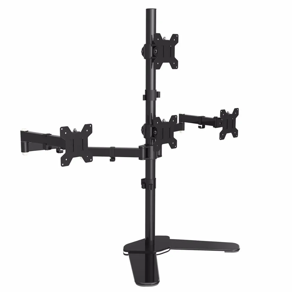 Suptek Quad Arm ЖК светодиодный сверхмощный монитор Стенд кронштейн, монтируемый в стол 3+ 1 подставка/вмещает четыре экрана до 2" ML6864