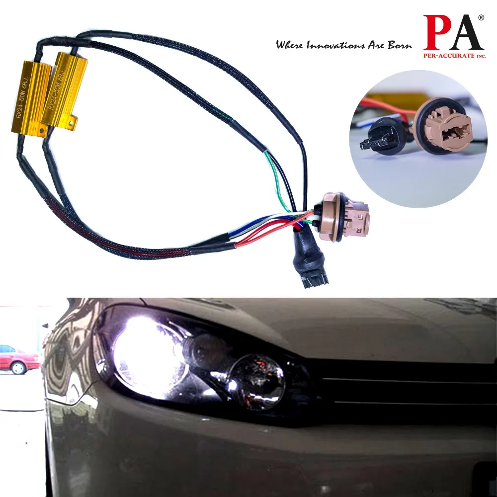 PA LED 2 шт. x 7443 T20 50 Вт 6ohm нагрузочный резистор Canbus Fix лампа Hyper Flash код ошибки|code| |