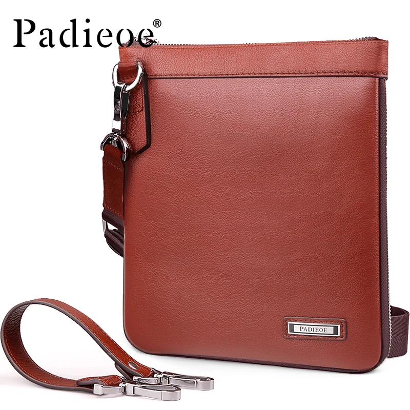 

Padieoe Business Genuine Leather Male Messenger Bag Natural Cowskin Men's Travel Crossbody Bag Fashion Men Office Shoulder Bag