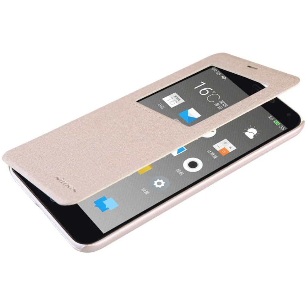 Кожаный чехол NILLKIN для MEIZU M1 NOTE Сверхтонкий чехол-книжка с блестками дизайнерский