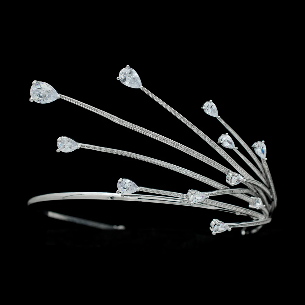 Высокое качество кубического циркония тиара свадебная для невесты женские