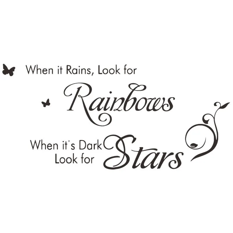 Когда идет дождь английские наклейки на стену в форме букв украшение для дома