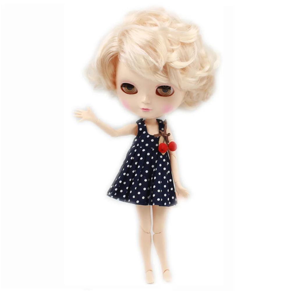 Куклы Blyth Joint № 3139 Короткие вьющиеся белые волосы с челкой регулируемые глаза 4