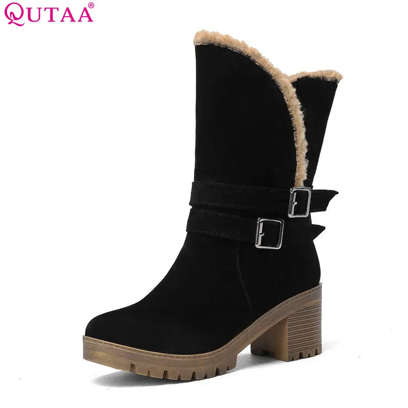 QUTAA/женские ботинки на лето и осень ботильоны платформе высоком каблуке из