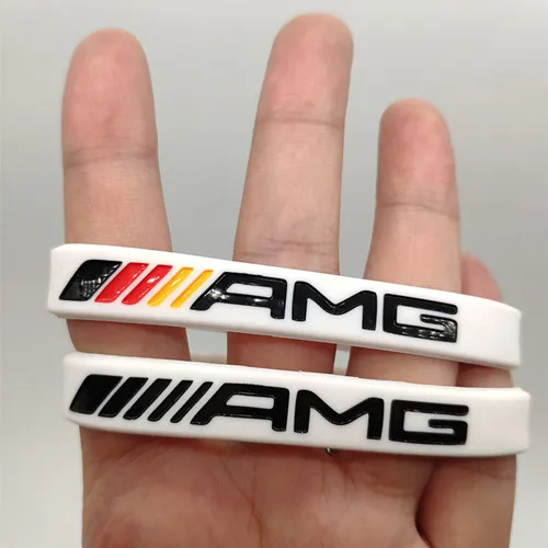 2 шт., силиконовый браслет AMG для мужчин и женщин, резиновый браслет на запястье, браслет для Mercedes Benz Club Fans, повязка на руку, Pulsera Pulseira - Окраска металла: 11