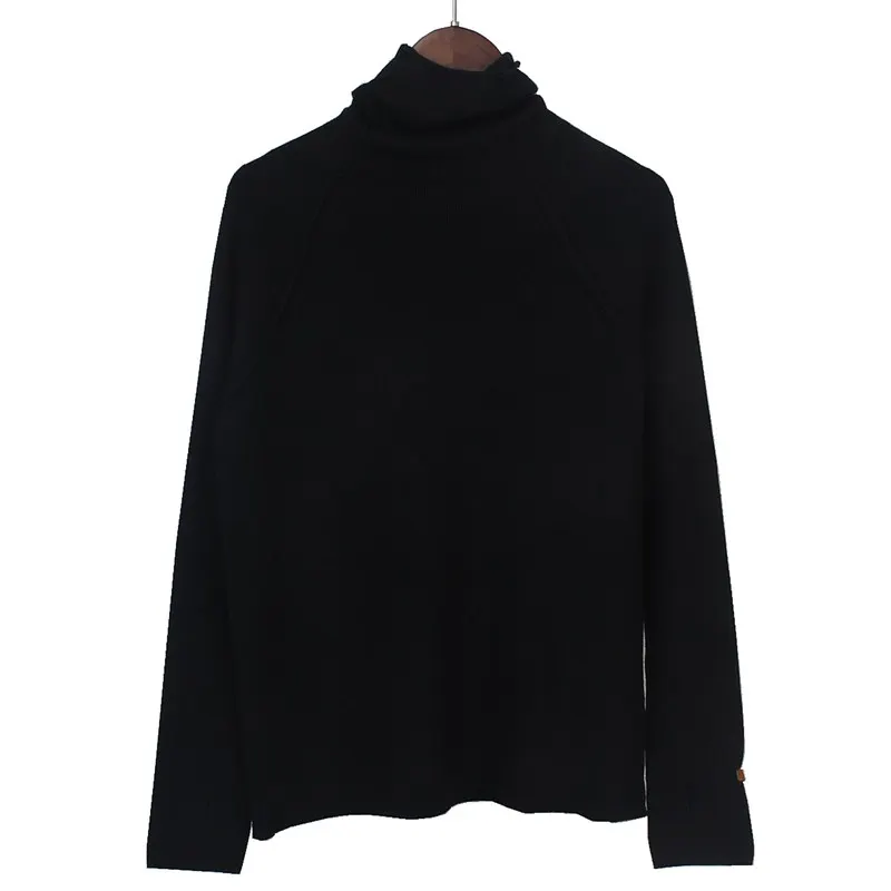 black XY1133 GIGOGOU модный теплый женский свитер с высоким горлом, вязаный свитер с высоким горлом, пуловеры с отверстием для большого пальца, осенне-зимний джемпер - Цвет: black XY1133