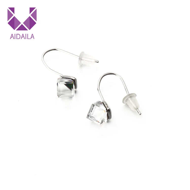 Small Cute Dangle Drop Earrings for Ladies with Big Cubic Zirconia Zircon Simple Design CZ | Украшения и аксессуары
