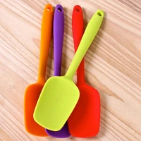 1pc universal heat resistant integrate handle silicone spoon scraper spatula ice cream cake kitchen tool utensil