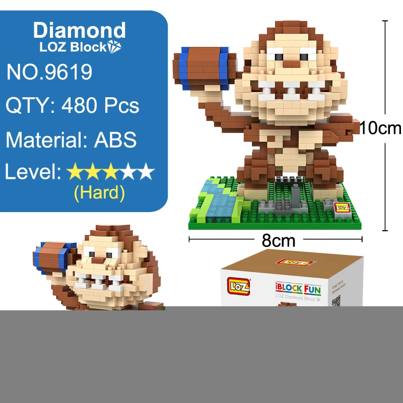 LOZ пиксели Рисунок Конструкторы игрушка Pacman Pac человек орангутан Осьминог Chilopod