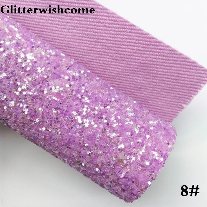 Glitterwishcome 21X29 см A4 Размер синтетическая кожа, соответствующий цвет подложки, толстый блеск кожа винил для луков, GM033A