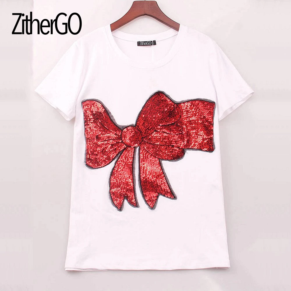 Модные женские туфли Блёстки футболка лето 2016 женщина Повседневное блестками