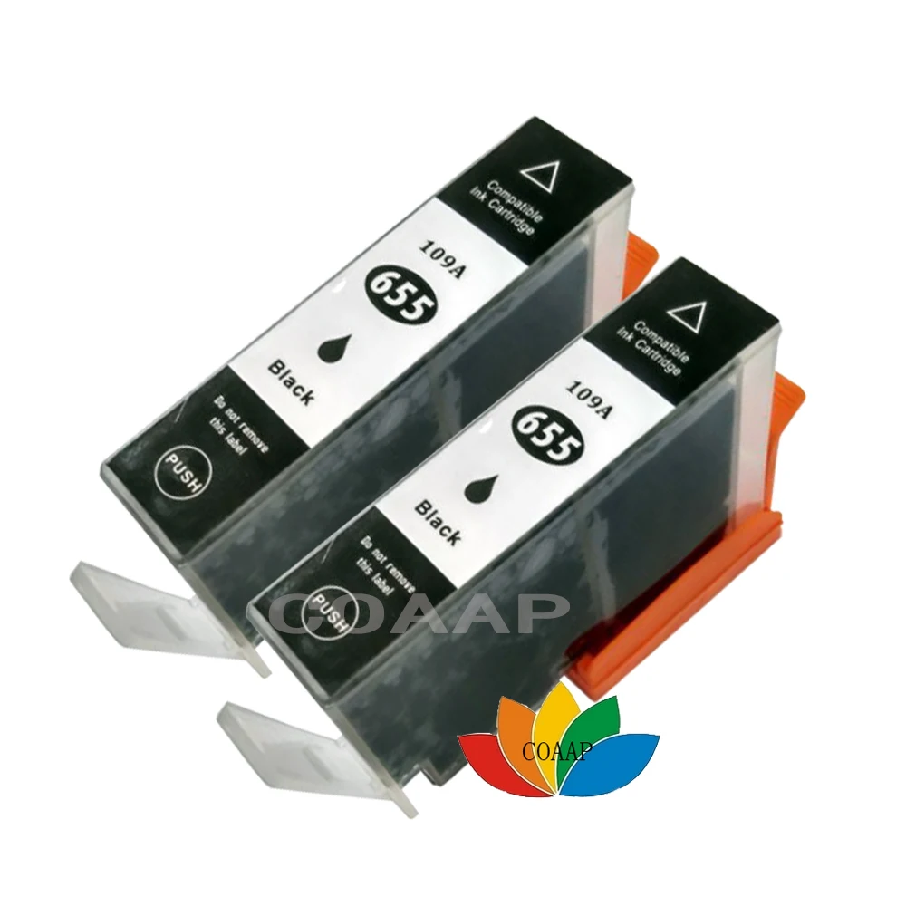 2 черных чернильных картриджа для принтера HP 655 655XL Deskjet 4615 3520 3525 4620 4625 5525 6520 6525 e All in