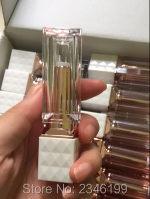 Белая Квадратная трубка для ПОМАДЫ 3 5 мл пустая прозрачная пластиковая крышка