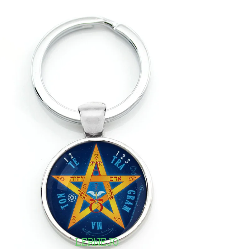 Tetragrammaton Amulet брелок для ключей кольцо Эзотерическая пятиконечная подвеска