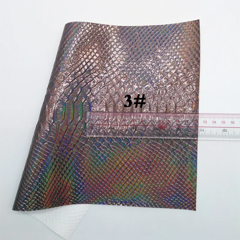 Glitterwishcome 21X29 см A4 размер винил для бантов переливающееся тиснение змеиная кожа Fabirc искусственная кожа листы для бантов, GM333A - Цвет: 3