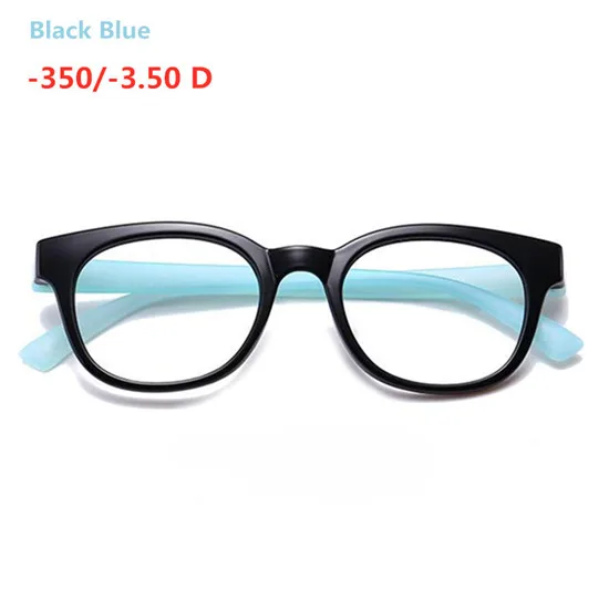 Blue Myopia350 Дети TR90 мощность-100-150-200-250-300-350-400 оптика близорукие компьютер рецепт готовая Близорукость очки рамки - Цвет оправы: Blue Myopia350