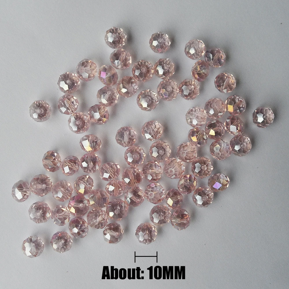 Сексуальные нежные 10 мм розовые Кристальные плоские бусины с покрытием AB цвета