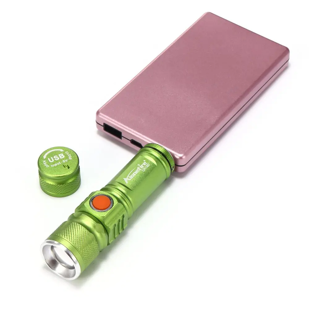 AloneFire UA100 T6 светодиодный фонарик карманный usb Перезаряжаемые факел Водонепроницаемый Регулируемый туристический фонарь светодиодный вспышка света