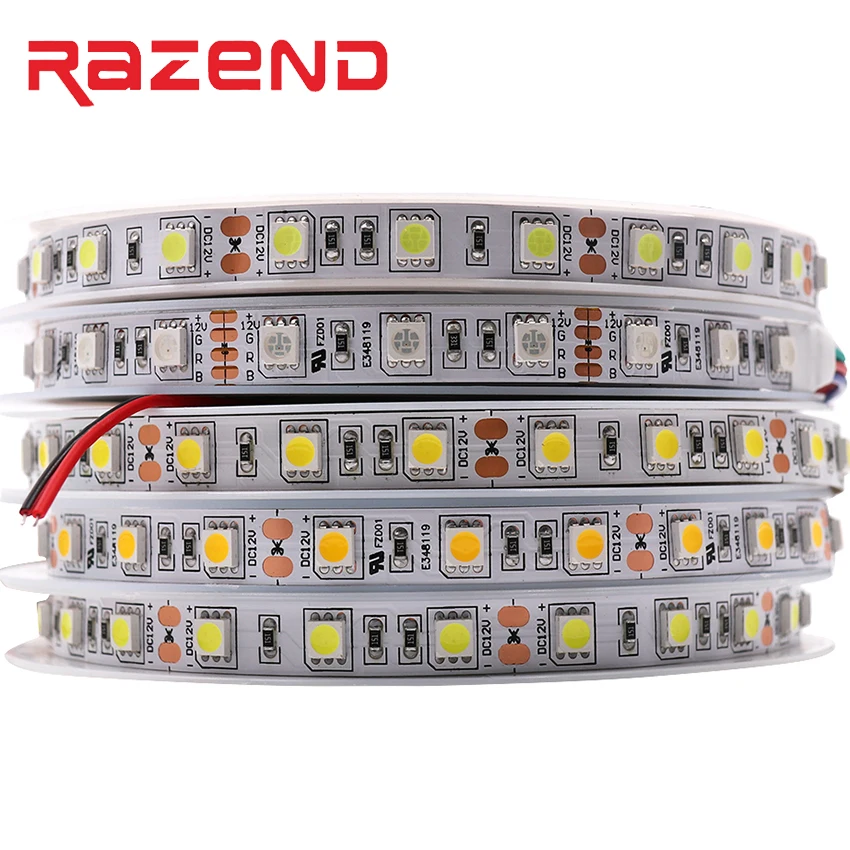 5050 светодиодный полосы света DC 12V натуральный белый/теплый белый/RGB 60