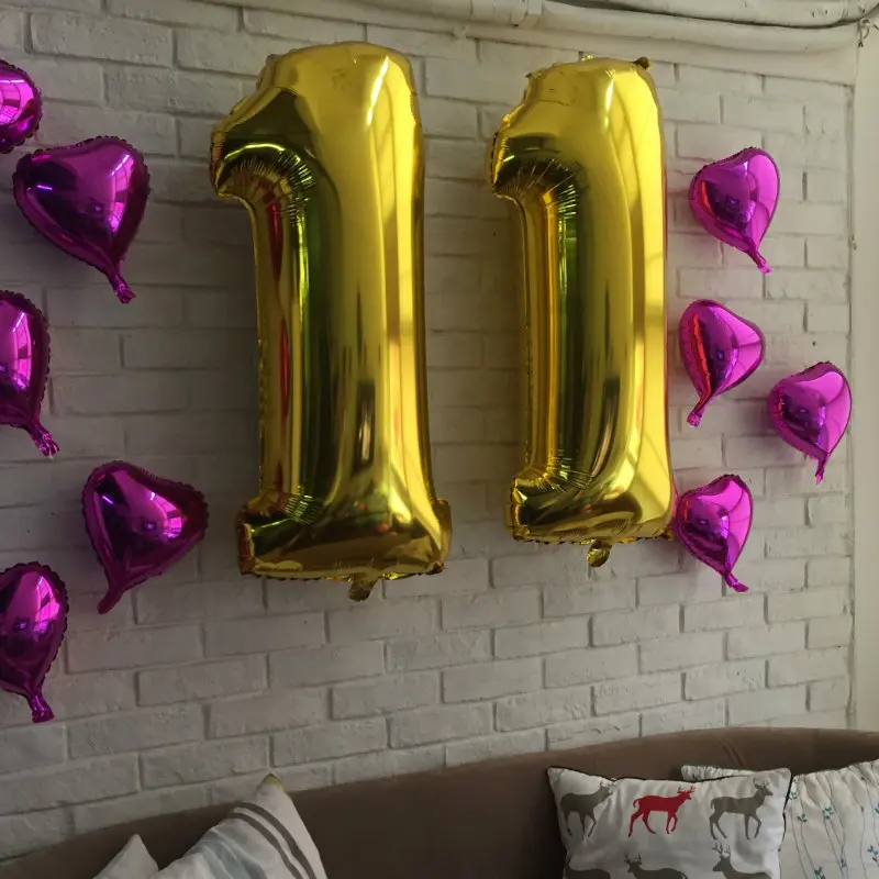 40-дюймовый золотой цифровой набор 0-9 фольгированных шаров для свадьбы, детского дня рождения, праздничных мероприятий и декорации на тему "Малыш".