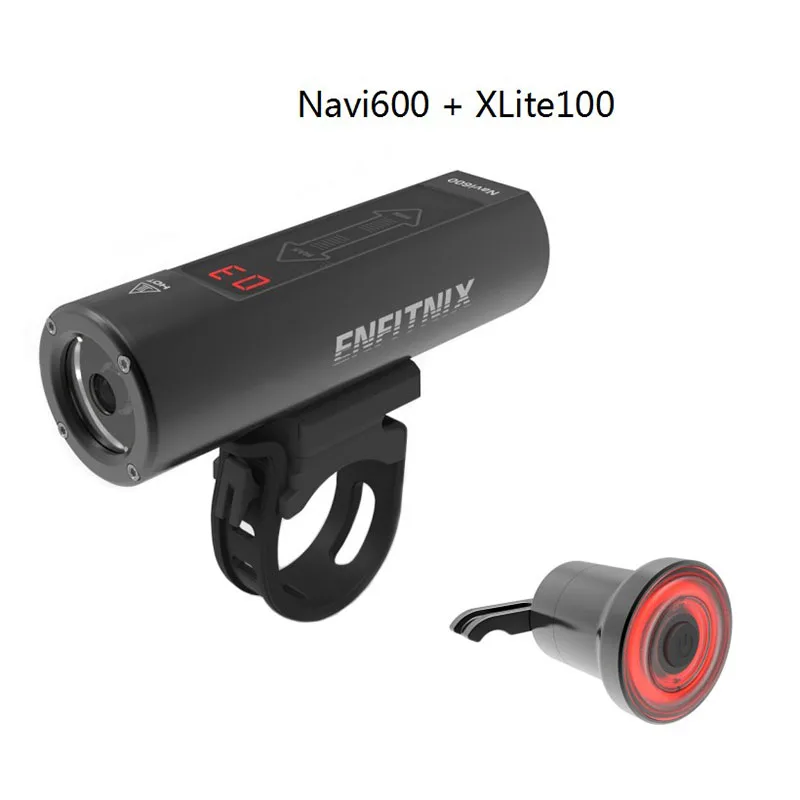 New Enfitnix Navi600 Road Bike Mountain Bike Bicycle Smart Headlight Flashlight Xlite100 Backlight USB Charging Tail Light