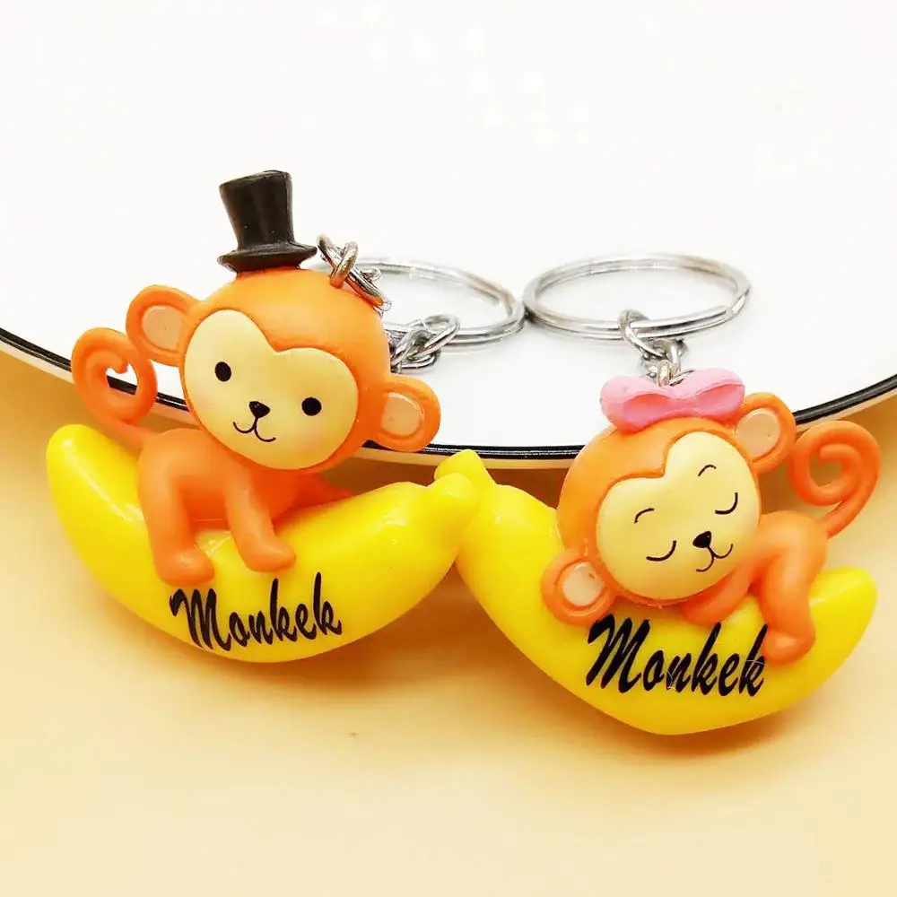 Симпатичные Луна обезьяна ключевых часы пары автомобиль повесить аксессуары DIY