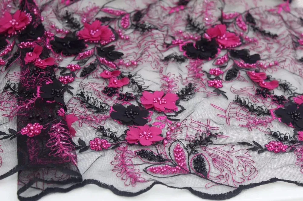 High Quality handmade Nigerian Lace Fabrics With Beaded African French Fabric Embroidered Tulle Mesh | Дом и сад