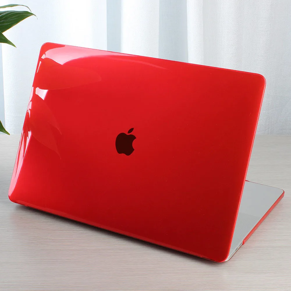 Кристально прозрачный жесткий чехол для защиты Macbook Air retina Pro 13 15 16 Сенсорная панель A2141 A2159 A1706 A1990 AIR 13 A1932 - Цвет: Crystal Red