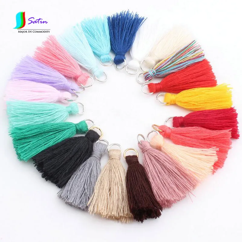 3 см мини размер красочные хлопковые кисточки сплав кольцо для ювелирных