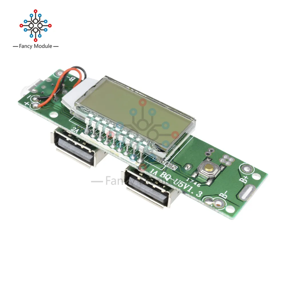 5V 2.1A 1A 2A Мобильный Внешний аккумулятор зарядное устройство модуль lcd дисплей 18650 литиевая батарея зарядная плата двойной USB для iPhone/Android