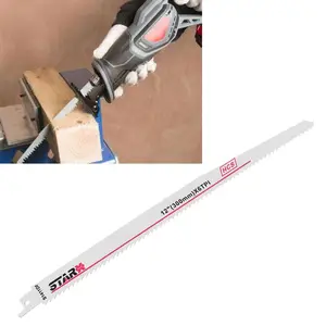 Сабельная пила S1411DF из высокоуглеродистой сталибиметаллической стали, 300 мм, 12 дюймов, эффективное гибкое лезвие для резки дерева и деревообработки