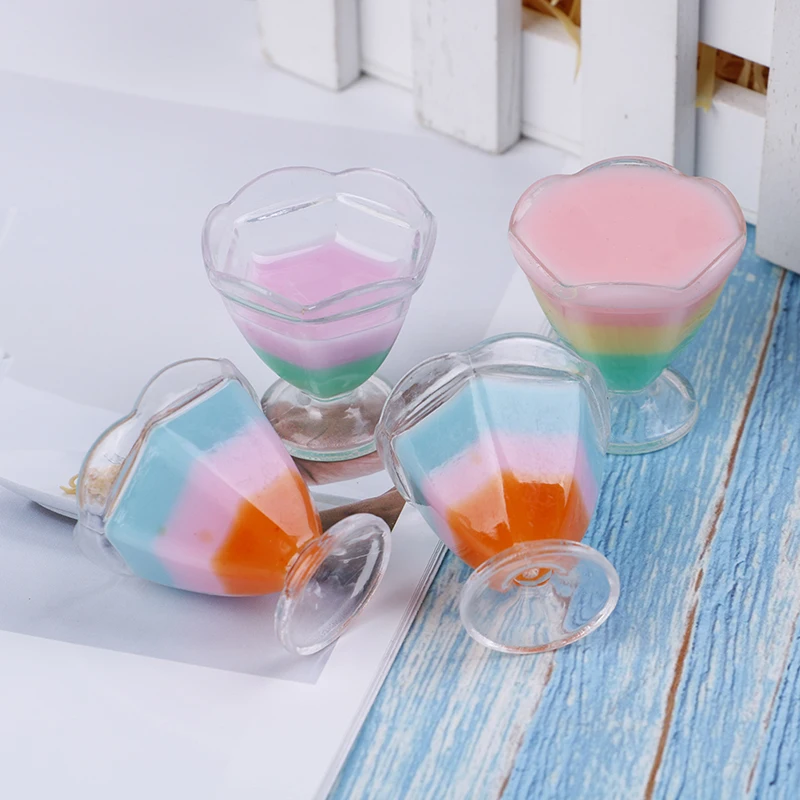 1 шт. милый кукольный домик Миниатюрный стакан мороженое желе чашки набор модель