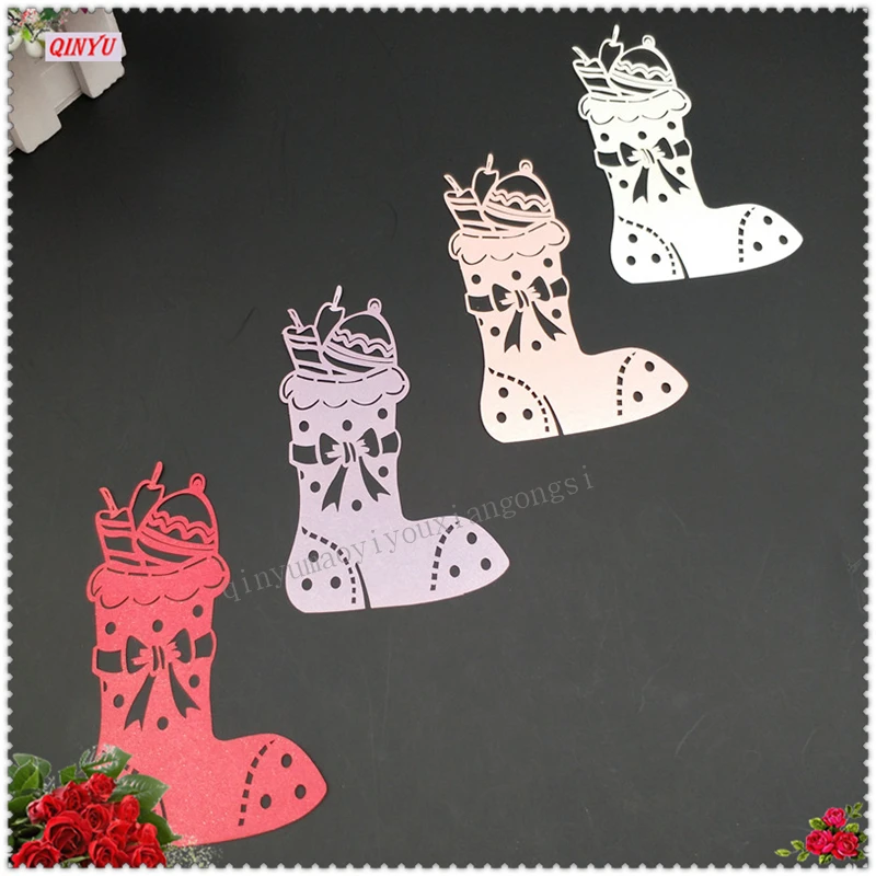 Рождественские носки бокал для вина карточка табличка с именем эскорт Женский