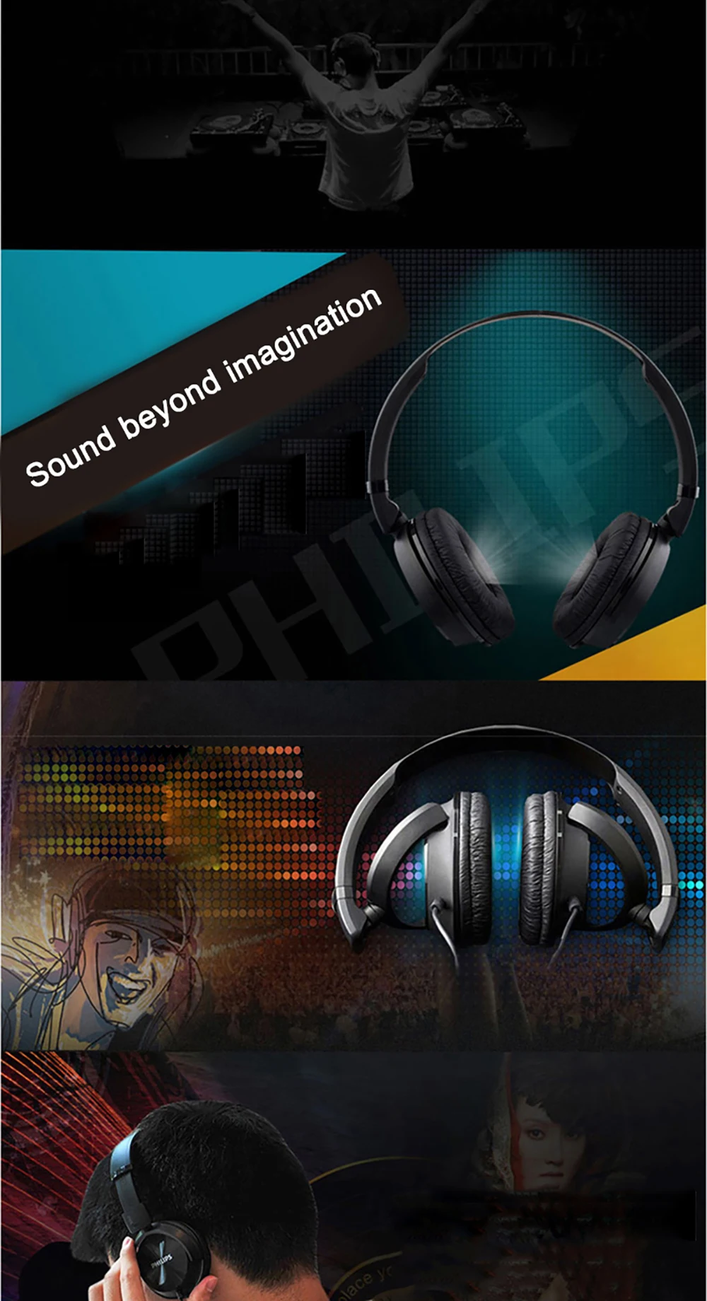 Philips SHL3065 наушники Acitive шумоподавление проводное управление с микрофонная гарнитура на голову дизайн