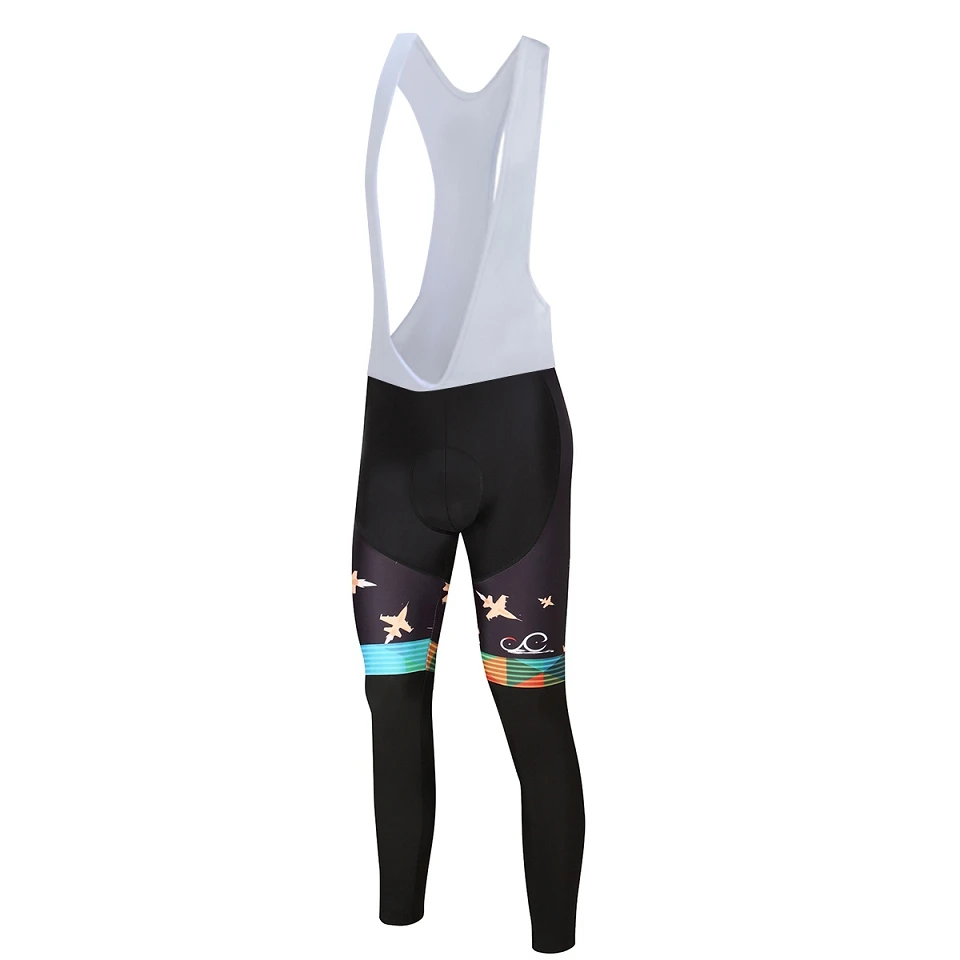bib pants CYCEARTH с подкладкой из ткани coolmax гель зимние термальные длинные велосипедные комбинезоны флисовые MTB велосипедные гонки нагрудник шорты - Цвет: bib pants