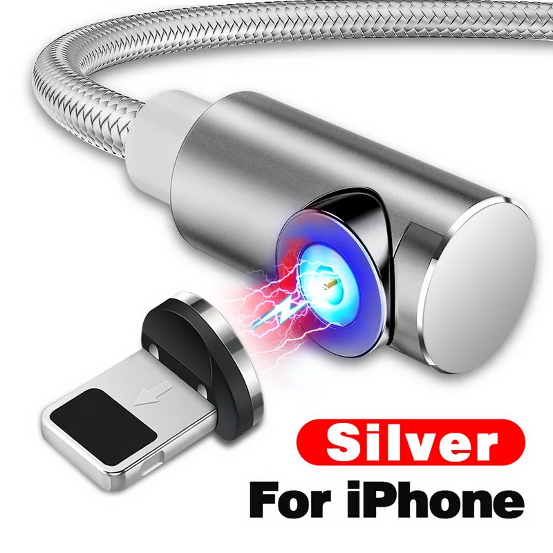 Быстрый Магнитный кабель Micro usb type C зарядное устройство для зарядки iPhone XS X XR 8 7 samsung S8 магнит Android кабели для мобильных телефонов шнур - Цвет: Silver For iPhone
