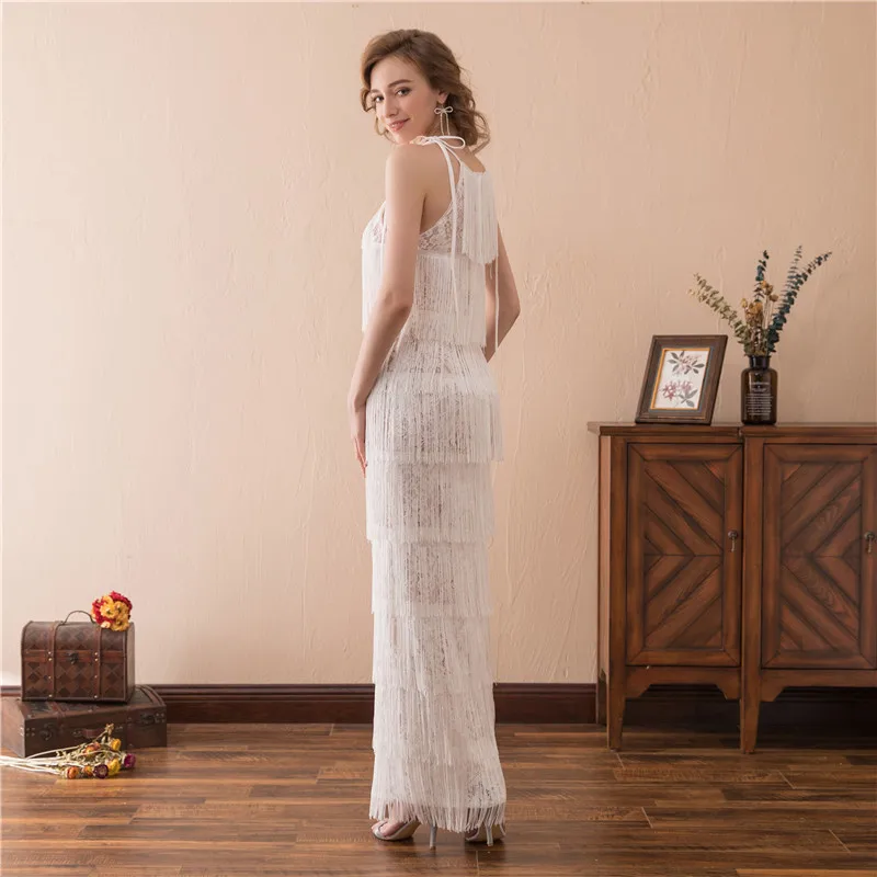 Белое кружевное вечернее платье Forevergracedress 2019 без рукавов официальное