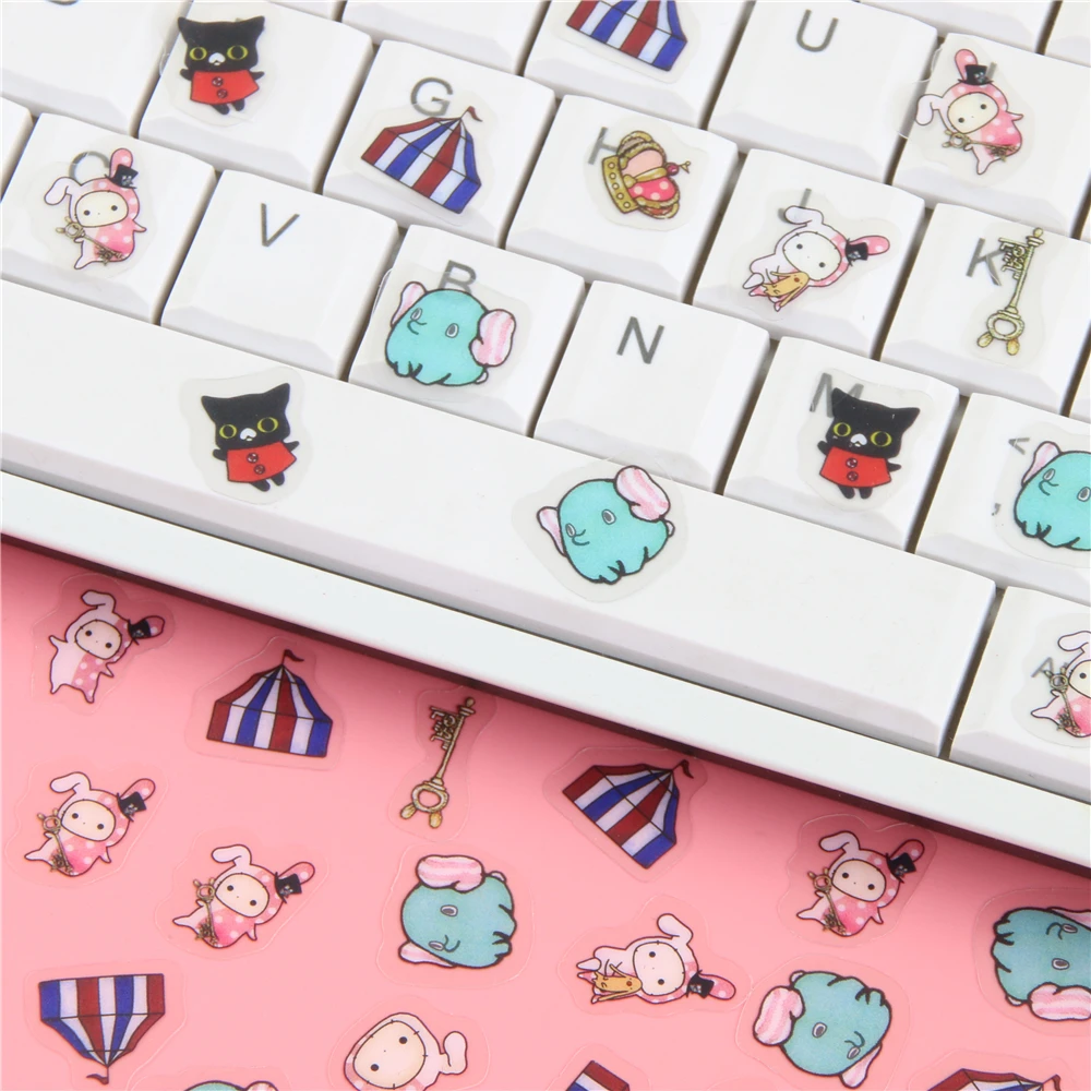 80 шт./упаковка наклейки для дневника с милым котом и медведем декоративные из ПВХ