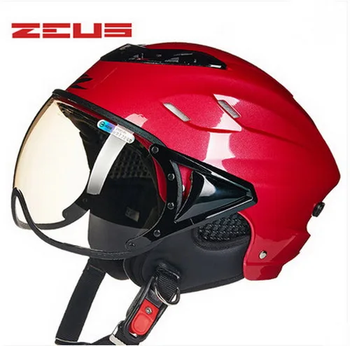 

2020 Summer Fashion ZEUS Half Face Motorcycle Helmet ABS Half-covered Retro Electric Bike Unisex Helmets Goggles Anti-UV