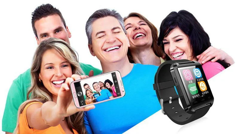 Модные умные часы U8 с Bluetooth для IPhone 6/5S Samsung S6/Note 4 HTC смартфонов на Android | Электроника