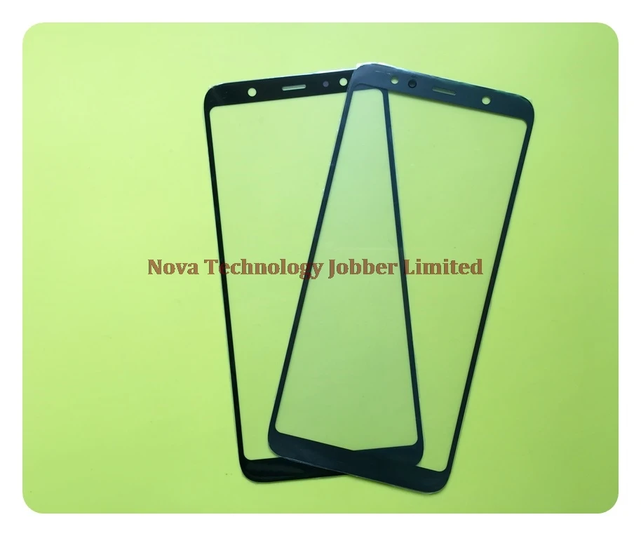 Wyieno верхнее черное стекло экран для Samsung A8 Plus 2018 A730 стеклянная линза внешняя