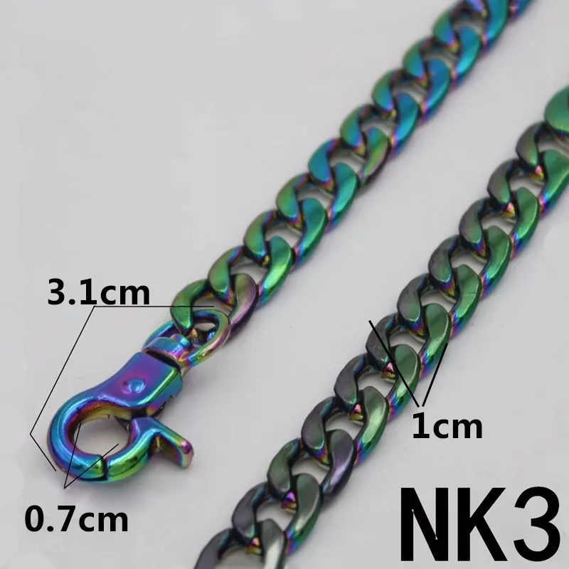 140cm NK3 MEETEE Высококачественный цветной металлический рюкзак с цепочкой ремень сумка аксессуары сумка ширина цепи: 0,8 см-1,2 см ZK658 - Цвет: 140cm NK3