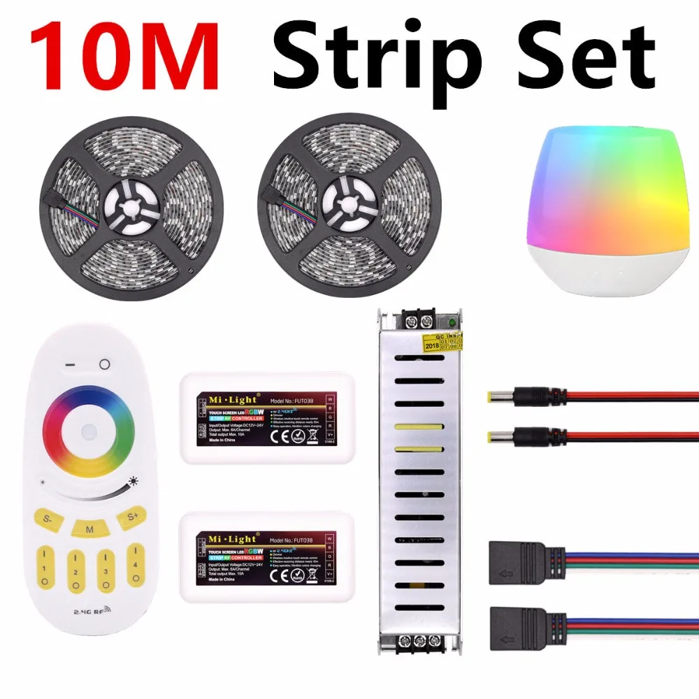 Mi Light Wi Fi Светодиодная лента 5050 RGBW RGBWW RGB 5 м 10 15 20 DC 12 В светодио дный в светодиодная