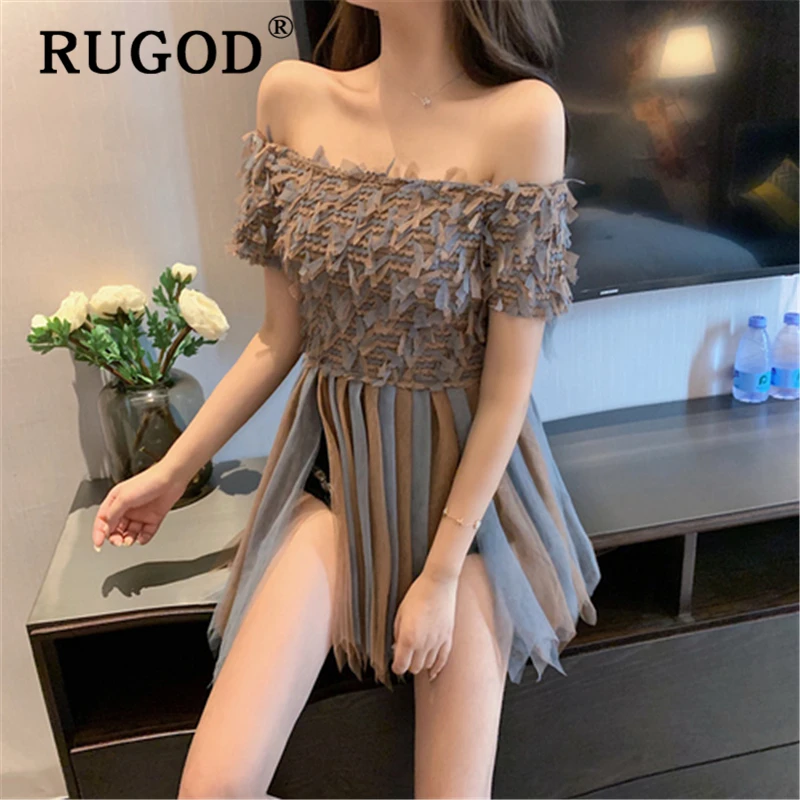 Женская блузка с открытыми плечами RUGOD элегантная офисная кисточками и летняя