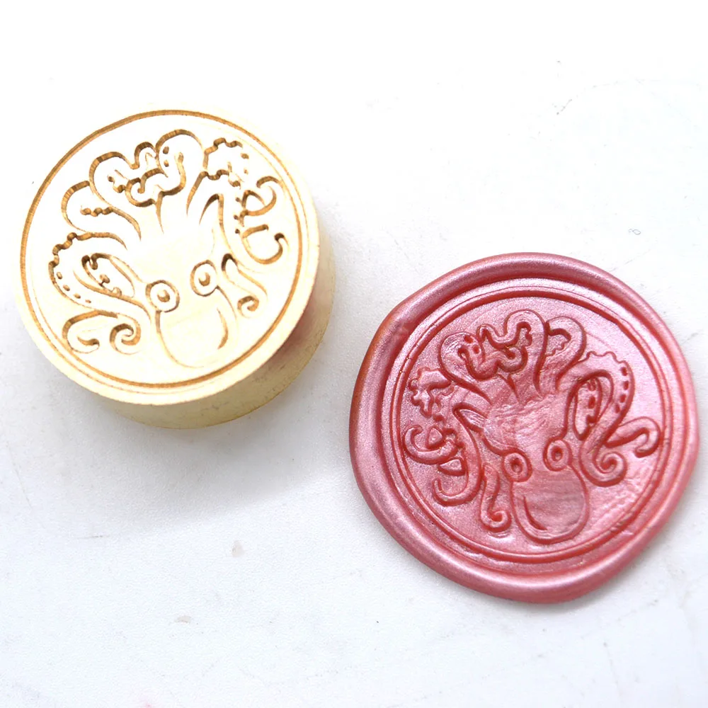 Wood Handle Sealing Wax Stamp Animal Series Seal Cooper Head 25mm for Greeting Birthday Invitation Decoration | Канцтовары для